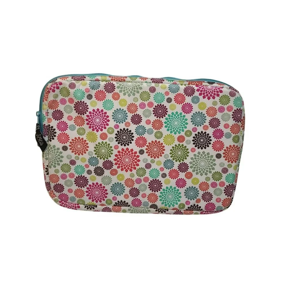 C.R. Gibson Iota Chic Laptop Sleeve Padded Bag Zip Close Geometric Multicolored